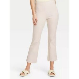 A New Day High Rise Kick Flare Cropped Pants Tan Size 16